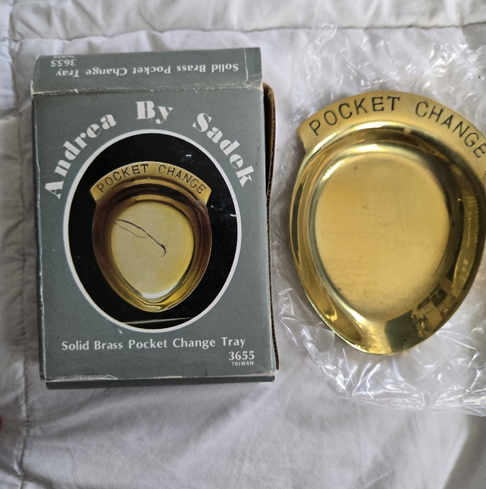 Vintage Brass Andrea by Sadek Brass Pocket Change Tray